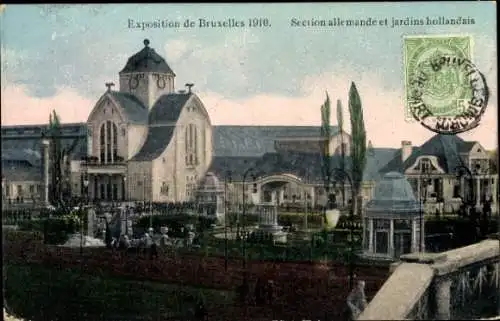 Passepartout Ak Brüssel Brüssel, Weltausstellung 1910, Niederländische Gärten