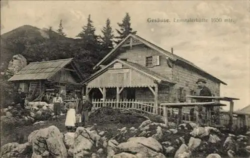 Ak Nationalpark Gesäuse Steiermark, Ennstaler Hütte, Anwohner, Wanderer, BKWI 2434