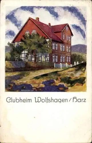 Ak Wolfshagen Langelsheim am Harz, Clubheim