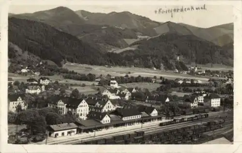 Ak Sankt Michael ob Leoben Steiermark, Panorama, Eisenbahn