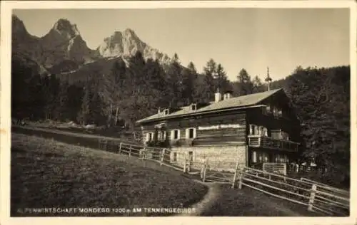 Ak Werfenweng in Salzburg, Tennengebirge, Alpenwirtschaft Mordegg, Mahdegg