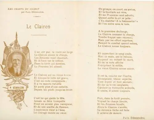 Lied Klapp Ak Le Clairon, Les Chants du Soldat, Paul Deroulede, Kolonialkrieger