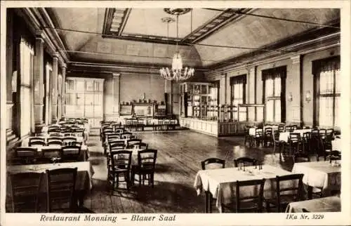 Ak Duisburg im Ruhrgebiet, Restaurant Monning, Blauer Saal