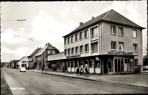 Ak Kahl am Main Unterfranken, Straße, Kreisparkasse