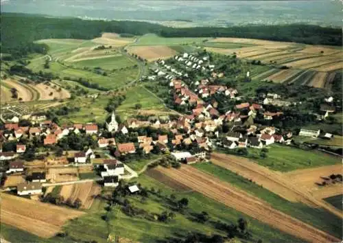 Ak Kredenbach Esselbach in Unterfranken, Panorama, Luftbild
