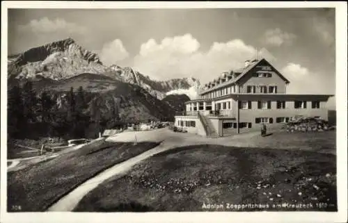 Ak Garmisch Partenkirchen in Oberbayern, Kreuzeckhaus, Adolf Zoeppritz Haus, Kreuzeck