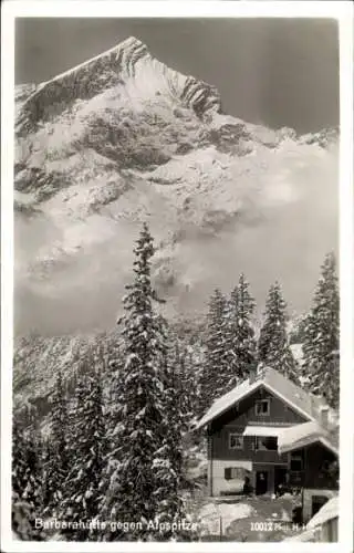 Ak Garmisch Partenkirchen in Oberbayern, Barbarahütte, Alpspitze