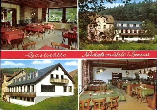 Ak Schollbrunn im Spessart Unterfranken, Gaststätte Nickelsmühle