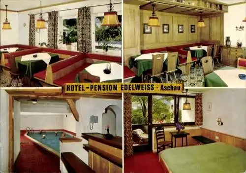 Ak Aschau im Chiemgau Oberbayern, Hotel Pension Edelweiss, Bernauer Straße 5