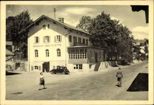 Ak Gmund am Tegernsee Oberbayern, Bahnhofsgaststätte