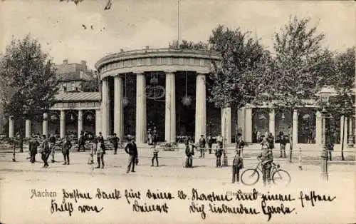 Ak Aachen in Nordrhein Westfalen, Elisenbrunnen, Fahrrad