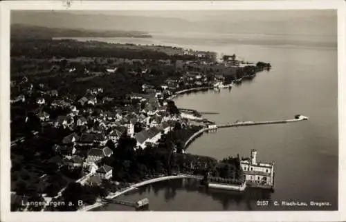 Ak Langenargen am Bodensee, Fliegeraufnahme, Panorama