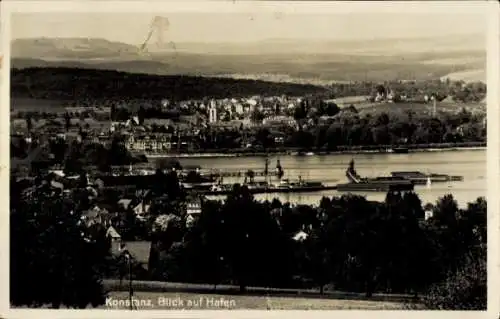 Ak Konstanz am Bodensee, Blick auf den Hafen mit Umgebung