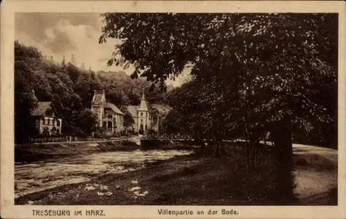 Ak Treseburg Thale im Harz, Villen, Bode