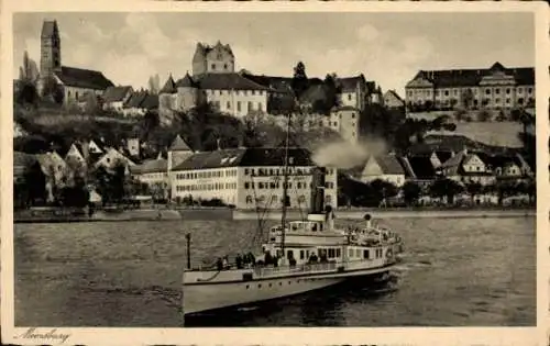 Ak Meersburg am Bodensee, Dampfschiff, Panorama