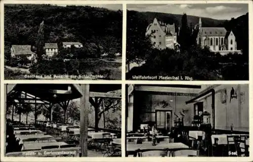 Ak Rüdesheim Marienthal Rhein, Gasthaus Schleifmühle