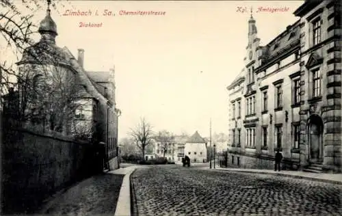 Ak Limbach Oberfrohna in Sachsen, Chemnitzer Straße, Diakonat, Amtsgericht