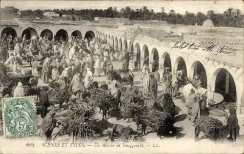 Ak Touggourt Algerien, Ein Markt