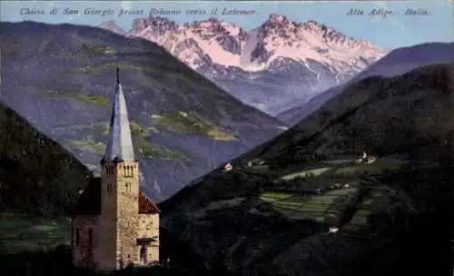 Ak San Giorgio St. Georgen Bruneck Brunico Südtirol, Kirche, Latemar