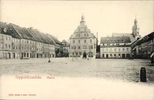 Ak Dippoldiswalde im Erzgebirge, Markt