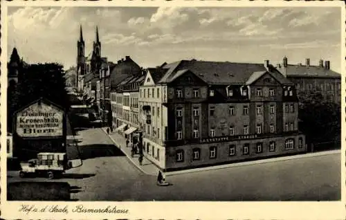 Ak Hof an der Saale Oberfranken Bayern, Bismarckstraße
