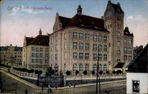 Ak Hof an der Saale Oberfranken Bayern, Schillerschulhaus