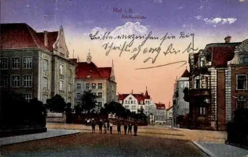 Ak Hof an der Saale Oberfranken Bayern, Schillerstraße