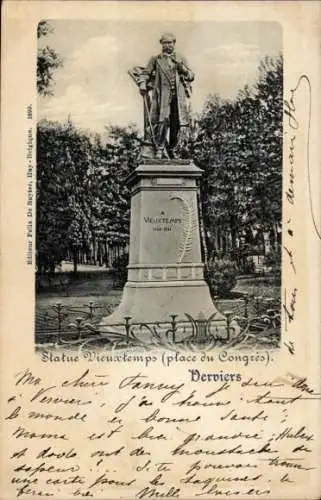 Ak Verviers Wallonie Lüttich, Vieuxtemps-Statue