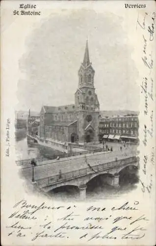 Ak Verviers Wallonia Lüttich, St.-Antoine-Kirche