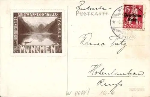 Briefmarken Wappen Künstler Ak Bungerz, München, Briefmarken Händler und Sammler Tag 1921