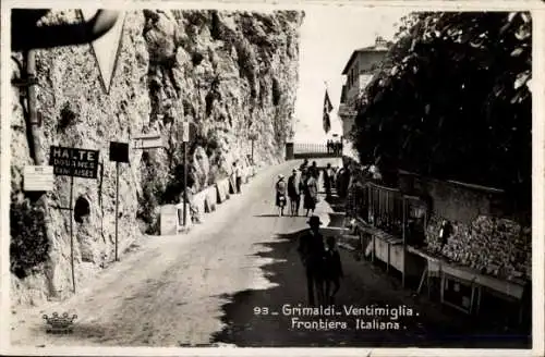 Ak Grimaldi di Ventimiglia Liguria, Partie an der italienischen Grenze