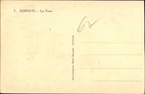 Ak Dschibuti, La Poste, Postamt, Palmen