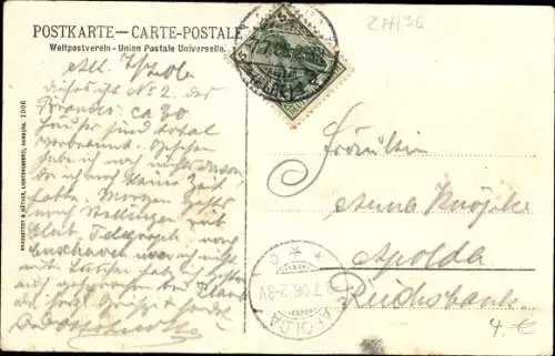 Ak Hamburg Mitte Altstadt, Kirchenbrand 03. 07. 1906, Michaelskirche