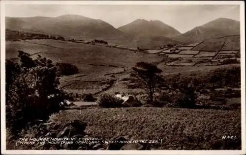 Ak County Down Nordirland, Mourne Mountains, Landschaft