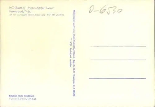 Ak Hermsdorf in Thüringen, HO Rasthof Hermsdorfer Kreuz