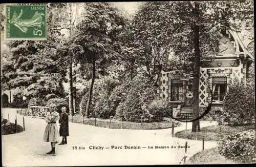 Ak Clichy Hauts de Seine, Parc Denain, Maison du Garde