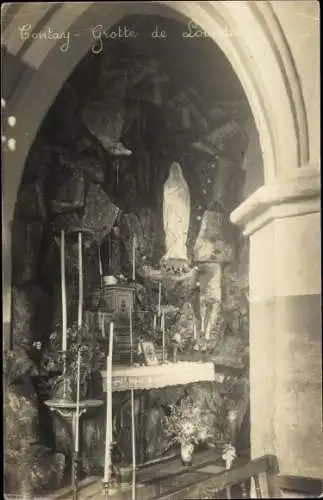 Ak Contay Somme, Grotte von Lourdes