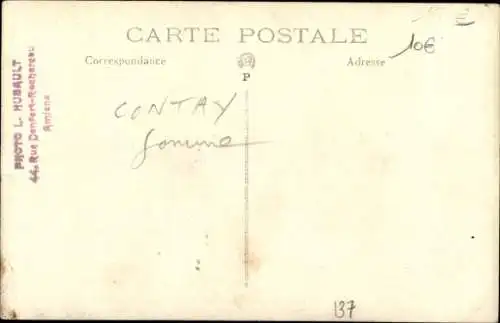 Ak Contay Somme, Grotte von Lourdes