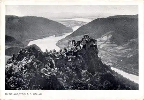 Ak Schönbühel Aggsbach in Niederösterreich, Burgruine Aggstein, Donau