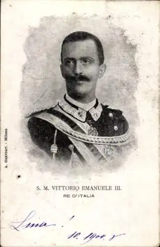 Ak Vittorio Emanuele III., König Viktor Emanuel III. von Italien