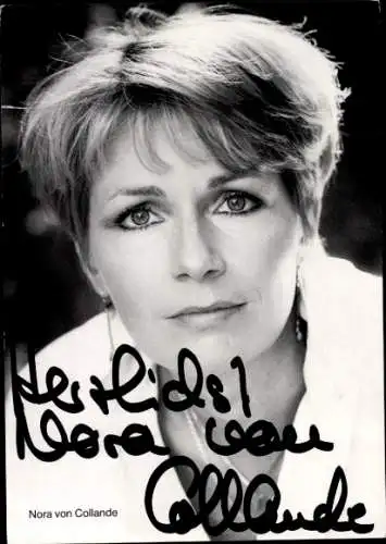 Ak Schauspielerin Nora von Collande, Portrait, Autogramm