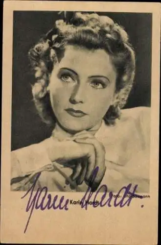 Ak Schauspielerin Karin Hardt, Portrait, Autogramm