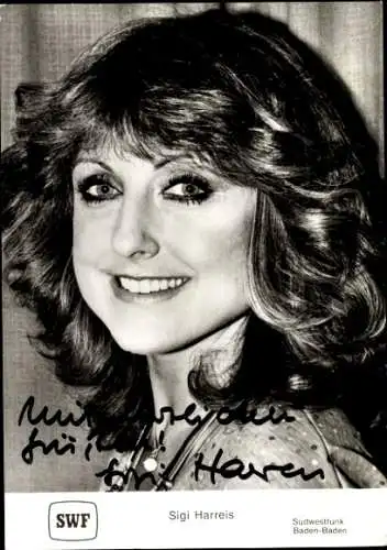 Ak Schauspielerin Sigi Harreis, Portrait, Autogramm