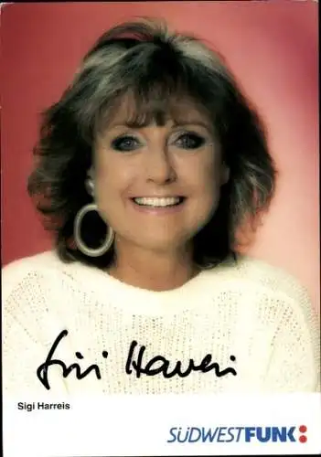 Ak Schauspielerin Sigi Harreis, Portrait, Autogramm