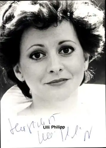 Ak Schauspielerin Ulli Philipp, Portrait, Autogramm