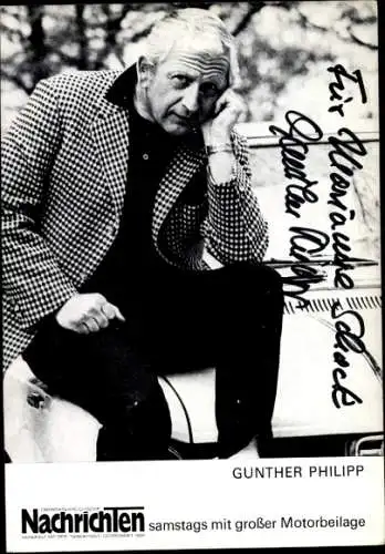Ak Schauspieler Gunther Philipp, Autogramm, Portrait