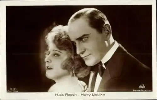 Ak Schauspielerin Hilda Rosch, Schauspieler Harry Liedtke, Portrait