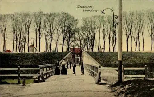 Ak Ter Neuzen Terneuzen Zeeland, Festungsbrücke