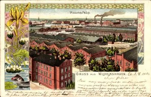 Litho Wilhelmshaven an der Nordsee, Kaiserliche Werft