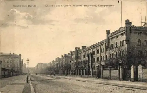 Ak Berlin Tiergarten Moabit, Kaserne des 1. Garde-Feld-Artillerie-Regiments, Kruppstraße